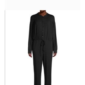 Lea & Viola Black Hoodie Knit Jumpsuit. NWT, Sz.L